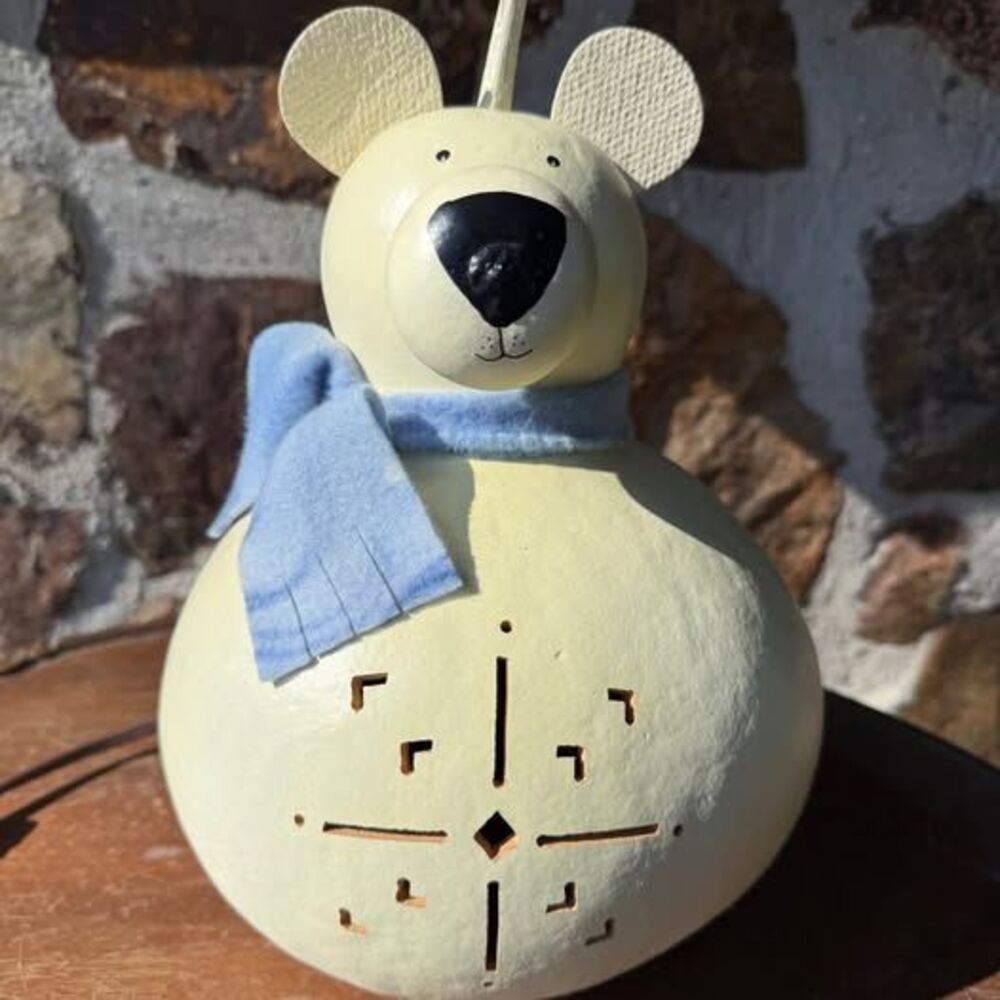 Handmade gourd light Polar Bear